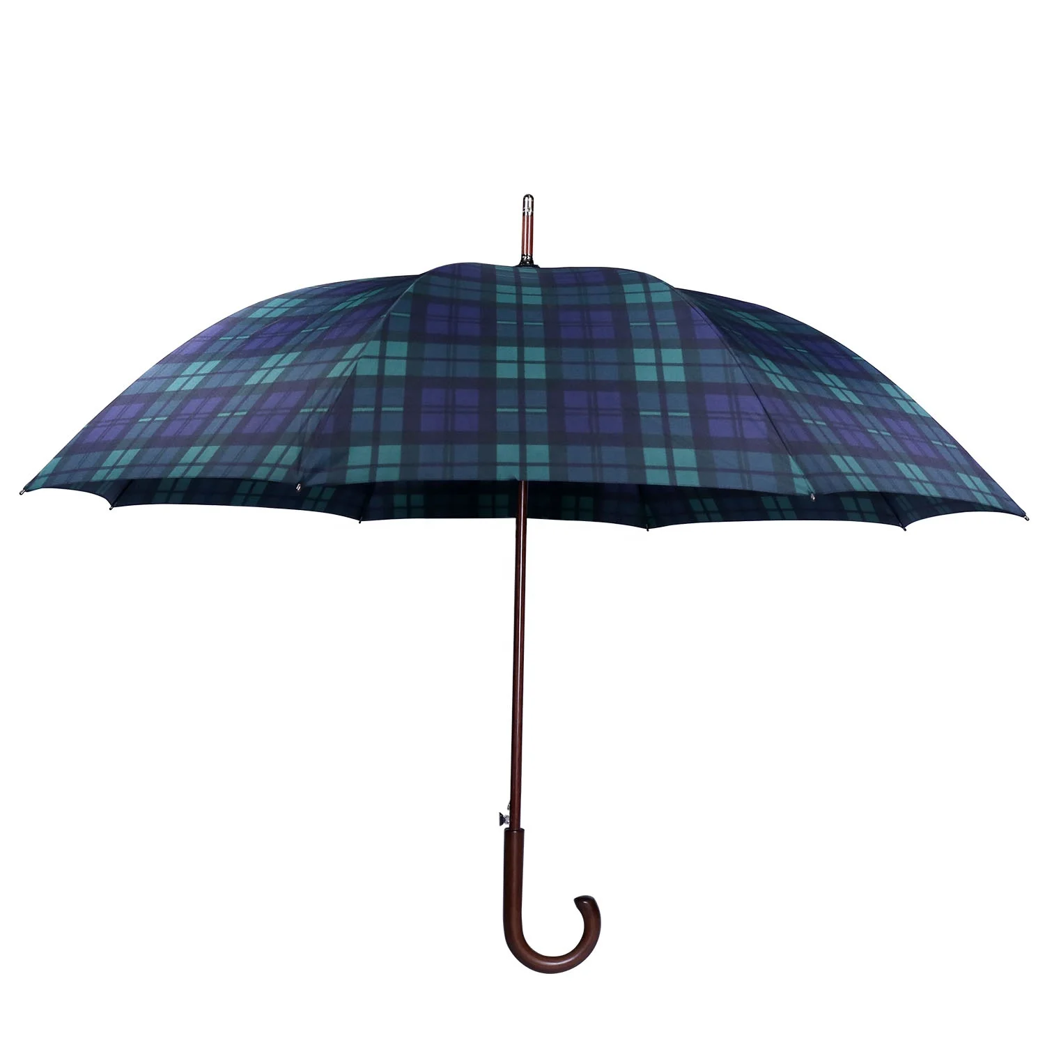 23 inch straight auto open umbrella with wooden shaft umbrella and wooden handle umbrella