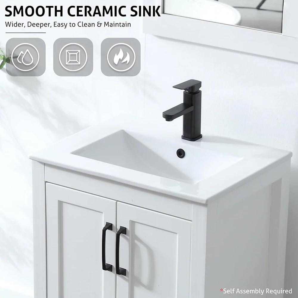 24 inch MDF Wooden 3 color Freestanding Floor Mount Modern Luxury Waterproof Bathroom Storage Cabinets