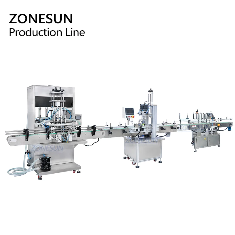 ZONESUN ZS-FAL180P6 Jar Honey Hand Sanitizer Liquid Automatic Water Bottle Filling Capping And Labeling machine
