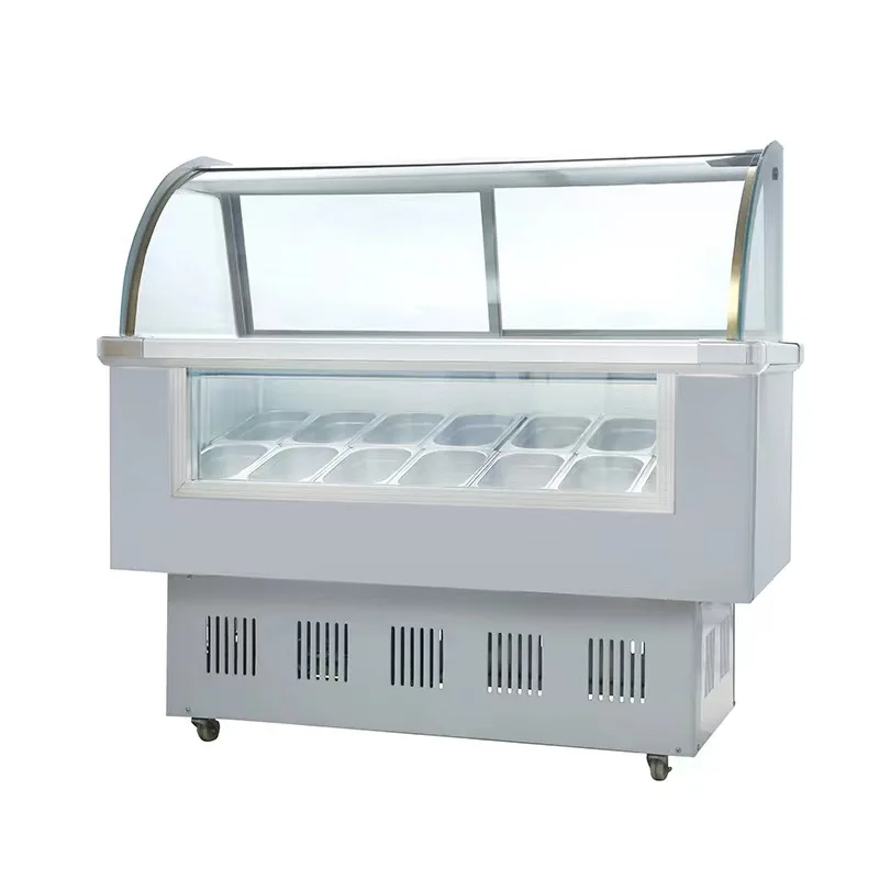 6/8/10/12 trays Mini Gelato Ice Cream Popsicle Display Freezer Showcase For Sale
