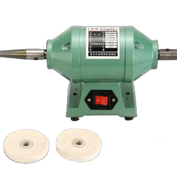  Double Head Sand Belt Polishing Machine Bench Grinder Stainless Steel And