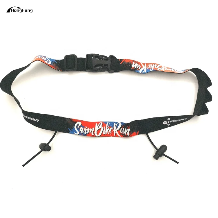 Triathlon Sport Race Bibs Belt Custom Logo Race Number Belt Elastic Running Race Belt Triathlon with Brand Logo