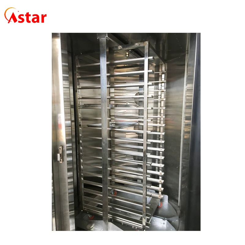 Bakery Machinery 16 Trays Electric Gas Diesel Steam Function Rotary Rack Oven