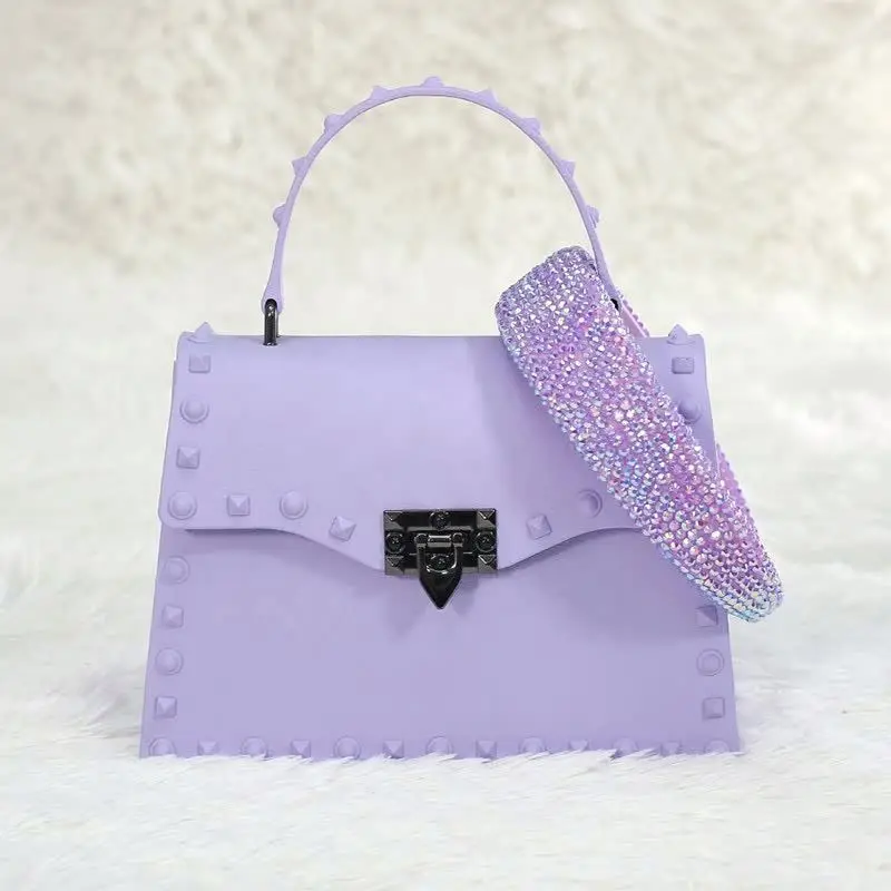 Sets Headbands Rhinestone Shoulder Purses and Handbags Women Hand Bags Ladies 2022 Summer New Arrival PVC Jelly Bags Luxury Bags