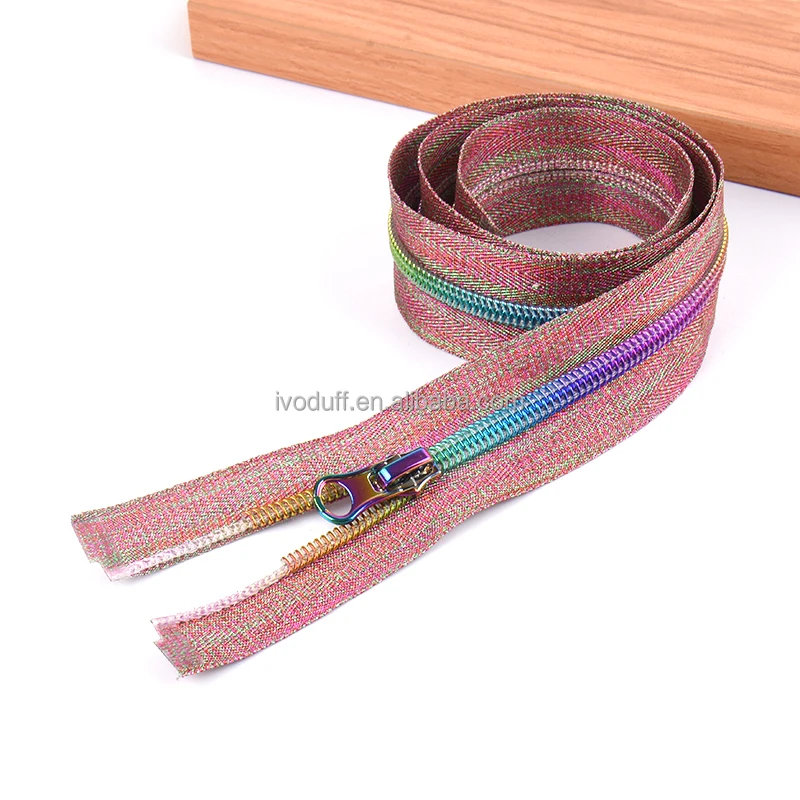 Ivoduff 5# Nylon Open End Zipper Tape With Rainbow Teeth