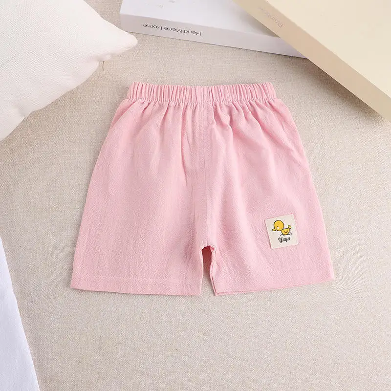 Wholesale Summer 1 to 5 Years Boys Pants Cotton Linen Girls Short Pant Candy Colored Casual Shorts Kids Clothing for Children