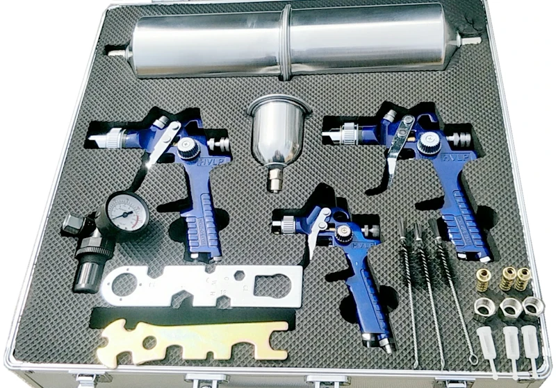 H827 H2000 gun kit HVLP paint spray gun Aluminum box kit