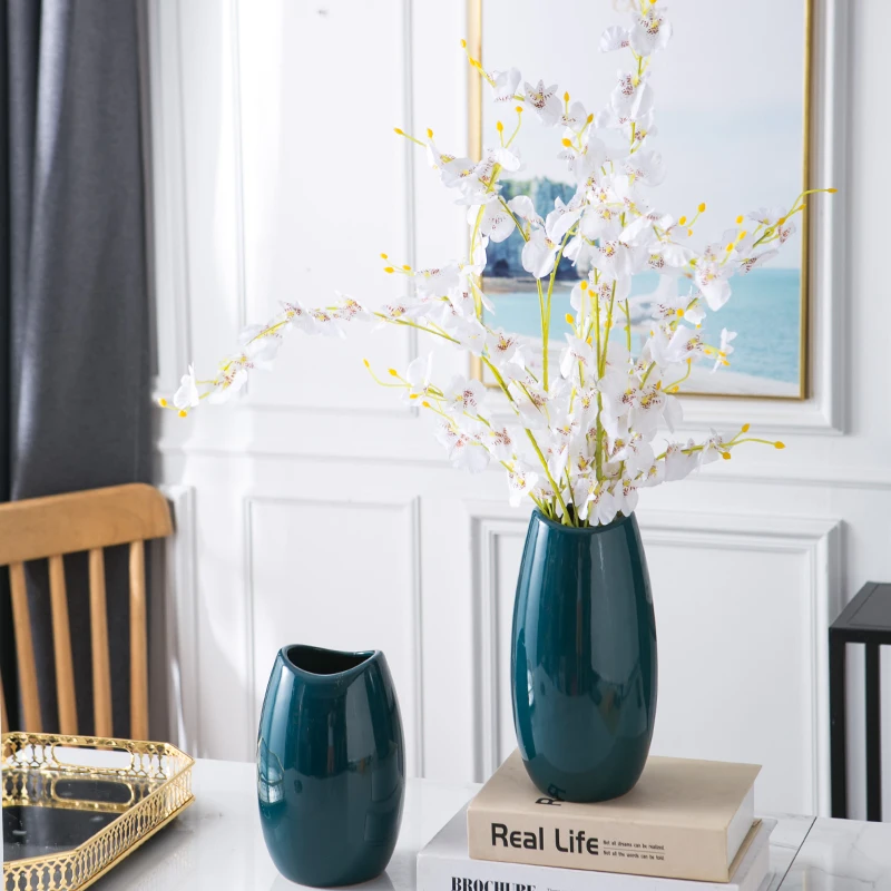 large Creative Home Desktop Decoration Artificial Flower Flower Vase Ceramic Hydrangea Flowers Bouquet