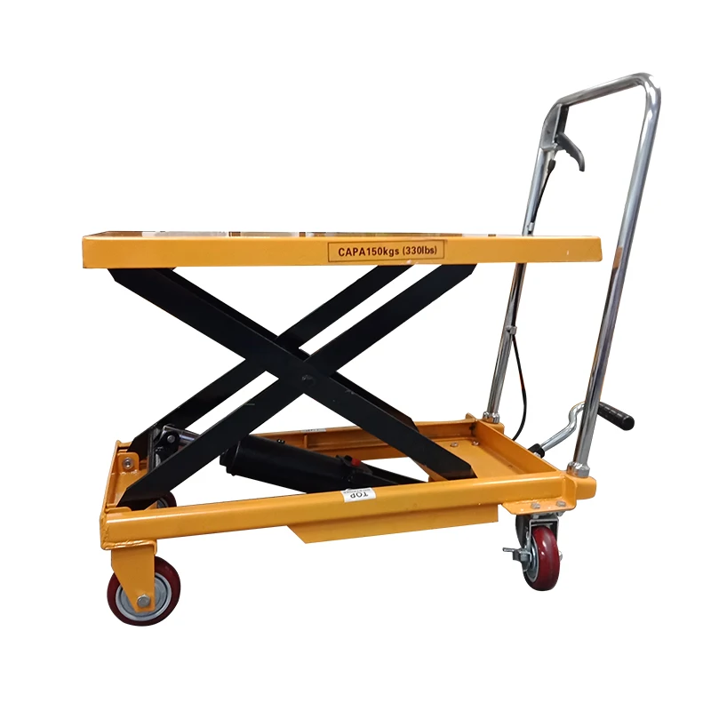 350kg durable hydraulic hand platform easy operate foldable lifting machine small movable work lift tables for sale