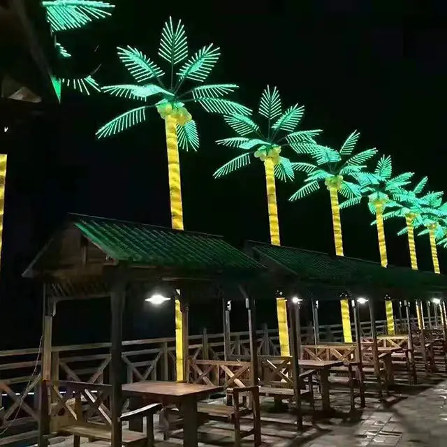 Colorful attractive LED palm tree light garden decoration lighting