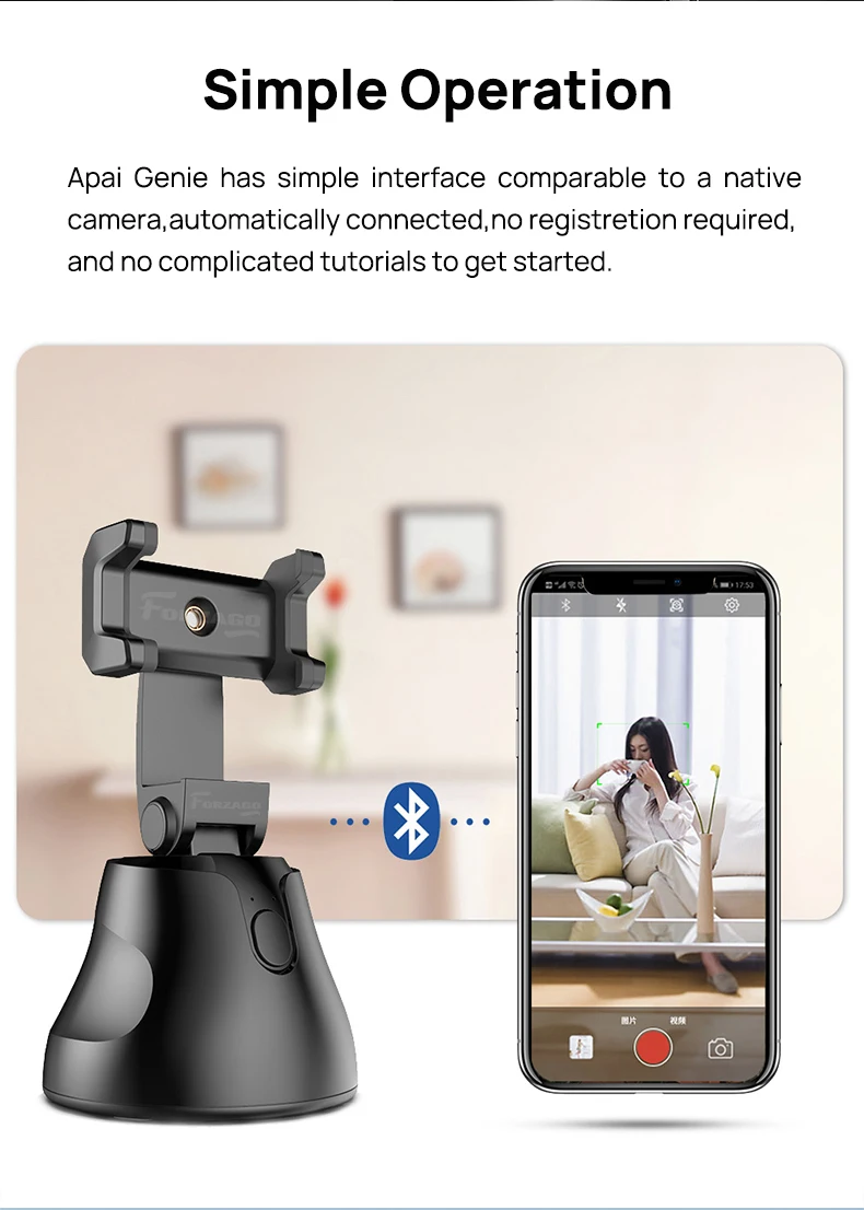 Apai Genie смартфон селфи Gimbal объекта автоматическое отслеживание телефона держатель селфи палка для Vlog видео Tiktok Youtube Live