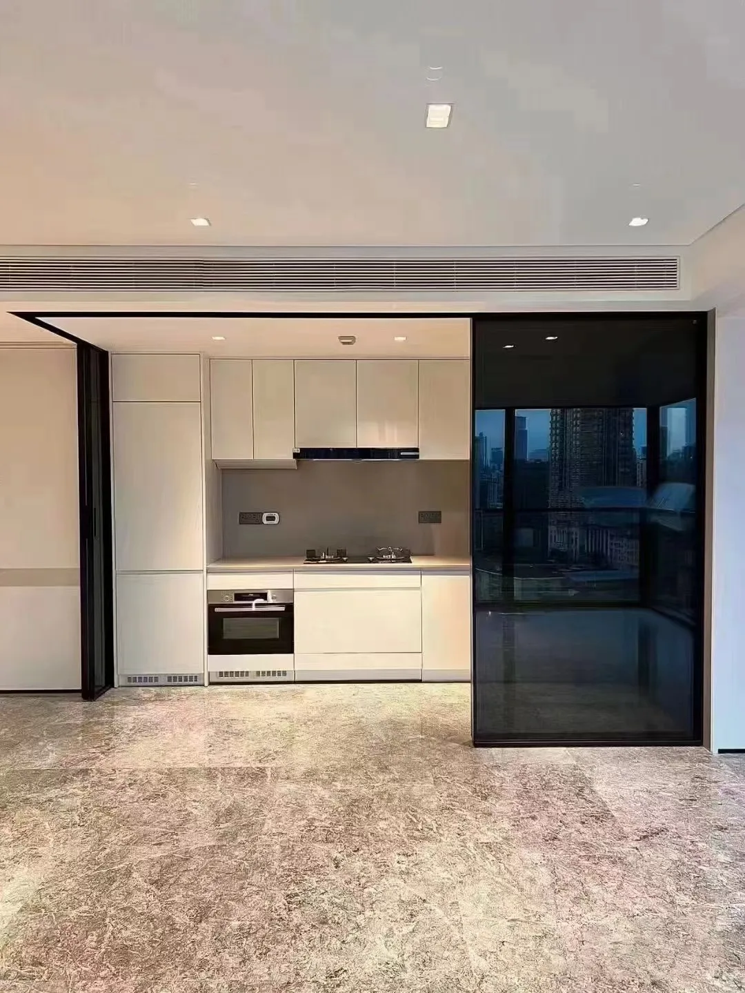 Modern Chinese Sliding Casement Kitchen Windows Double Tempered Glass Soundproof French Style with Louver Curtains Home Bedroom