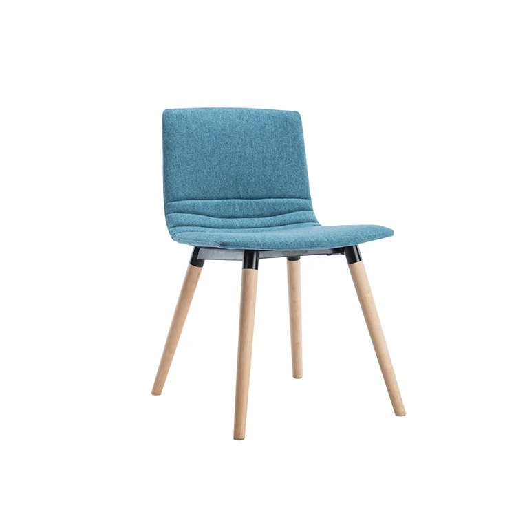 Simple design upholstered fabric leisure chair with wood leg