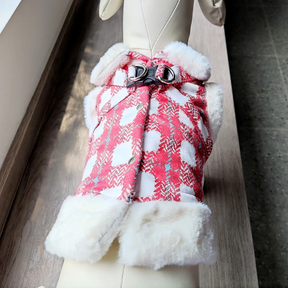 Wholesale Luxury Designer Warm Fur Dog Cat Wear Apparel Pet Clothing Dog Clothes For Winter Autumn