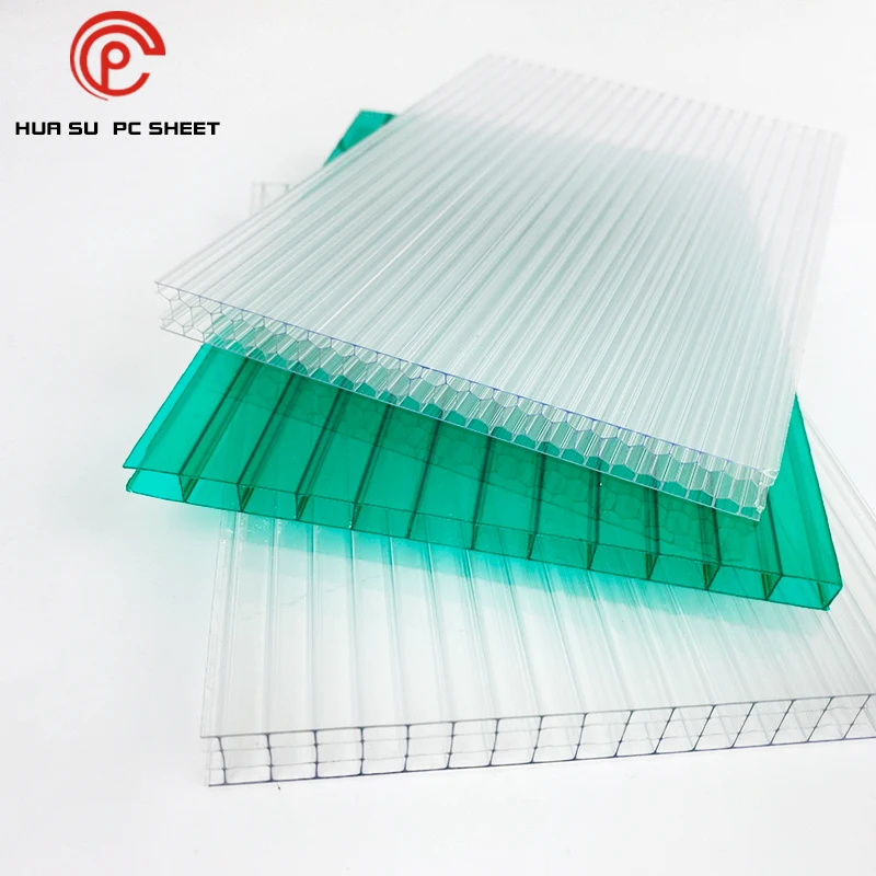 
6mm 10mm Twin Wall Colored Roofing Hollow Polycarbonate Sheet 
