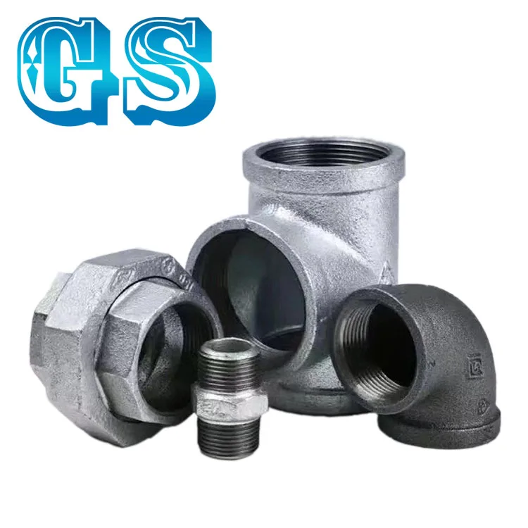 galvanized steel elbow  malleable steel tee pipe fittings, threaded pipe fittings, galvanized fire protection pipe fittings