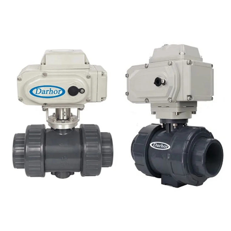 2 way manufacture PVC electric clamp ball valve double union 24v 220v