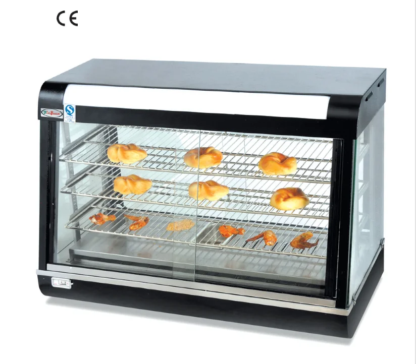 Commercial KFC Food Display Warmer / Warming Showcase / Fried Chicken Warmer Glass Display