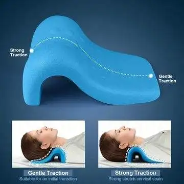 High Quality PU Trapezoid Shape Traction Cervical Sleep Aid Neck Rest Massage Pillow Neck Stretcher