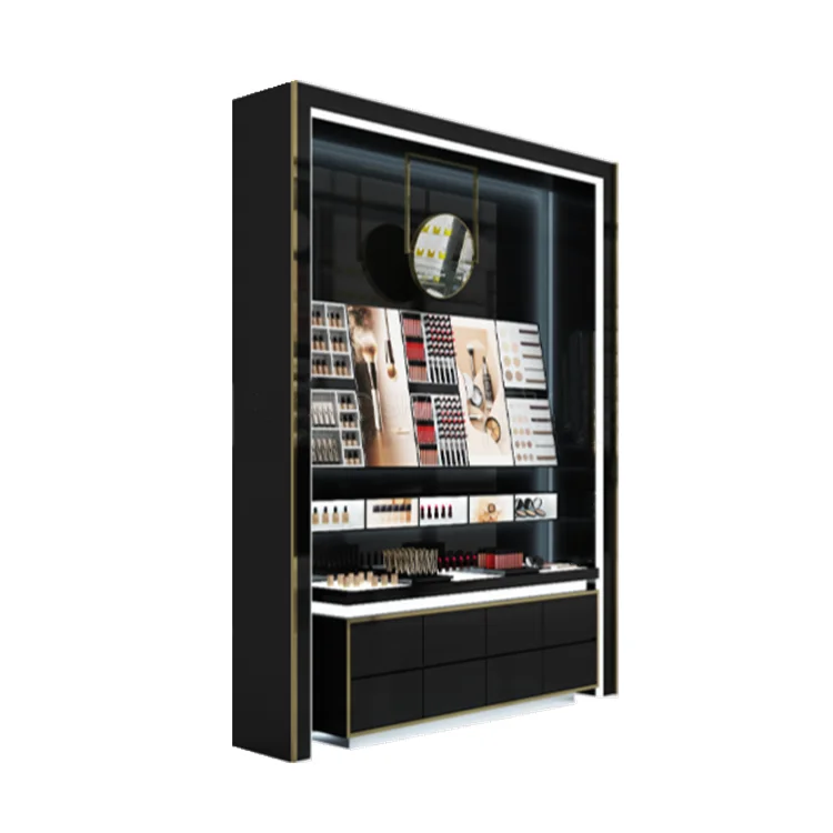Retail Lipstick Stand Pedestal Stand Cosmetic Wall Showcase Makeup Display Cabinet Beauty Shop Fixtures Retail