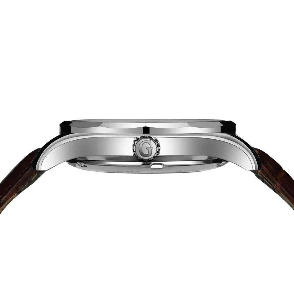 
GUANQIN GJ16034 luxury Silver crown logo waterproof stainless steel mechanical man reloj watch 