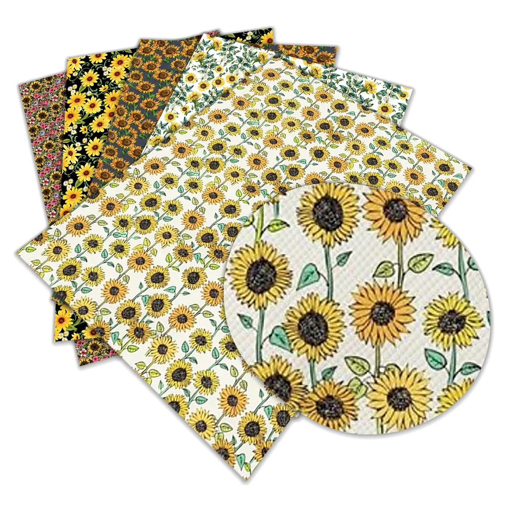 Faux Leather Sheets  Beauty Flower Pattern PrintedA4 30*22 cm for Bag DIY Crafts Material