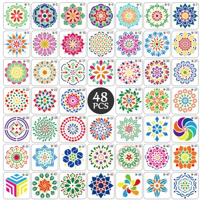 Mandala painting template hollow painting Stencil wall painting tools DIY lace ruler Custom plastic drawing Stencil