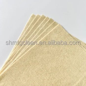 selingl well synthetic chamois leather car cleaning cloth smooth surface but stiff plain good absorption  made of needle punch