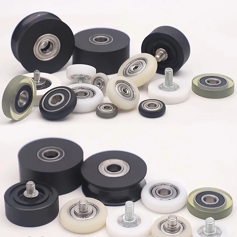 SEMEI conveyor belt scale slide bearing wheel roller PU60826-7 8x26x7mm polyurethane rubber coated rollers bearing wheels