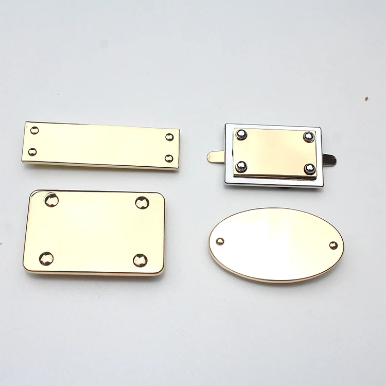 Custom Embossed Engraved Bags Handbag  Metal Logo Plate