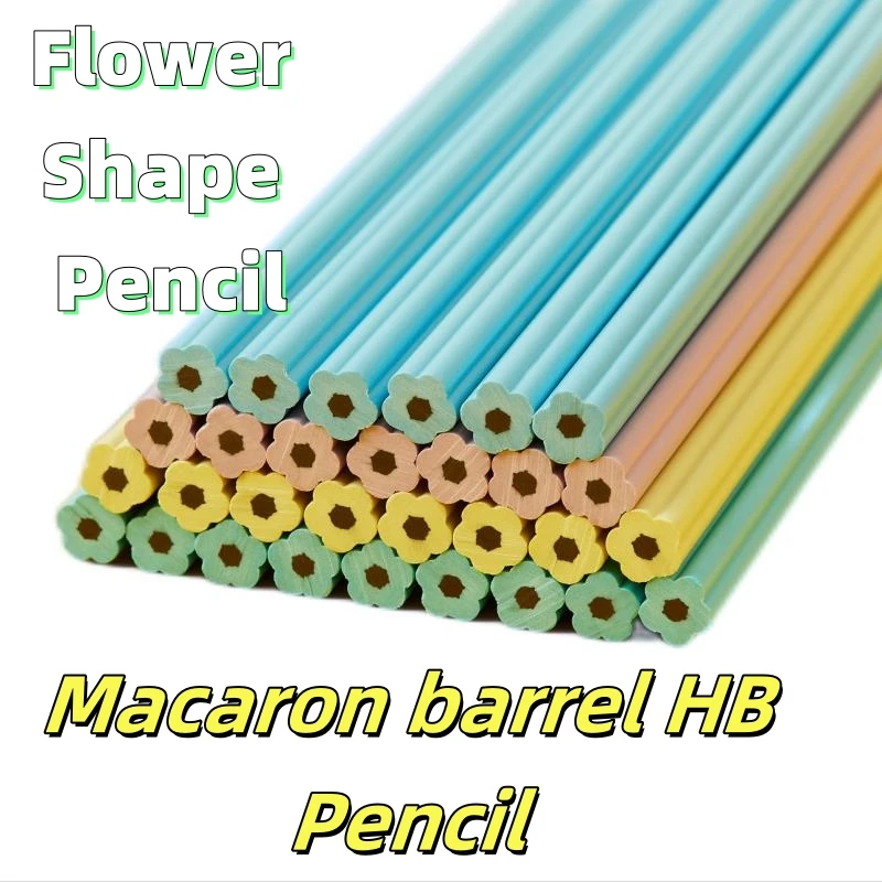 Flower Shape HB Pencils Macaron Colored Barrel HB Pencil 30Pcs PET tube