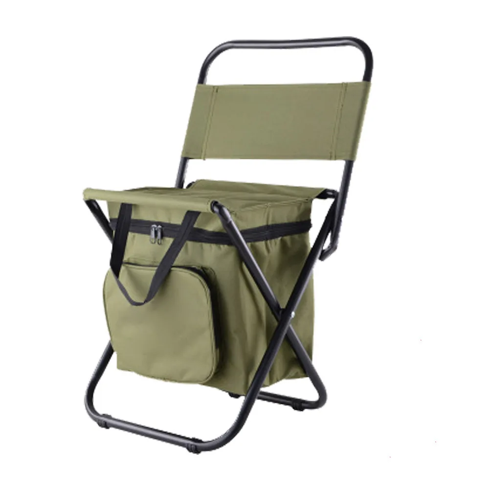 
Multifunctional outdoor folding stool Portable ice bag stool with heat preservation bag can be back 