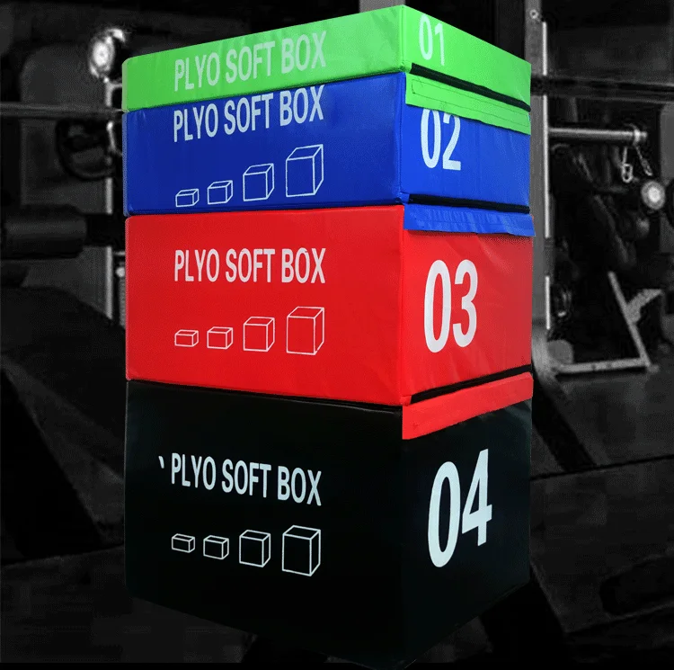 Fitness Commercial Gym Equipment 60kg Stackable Foam Soft Plyo Box Plyometric Jump Box Set Four In One