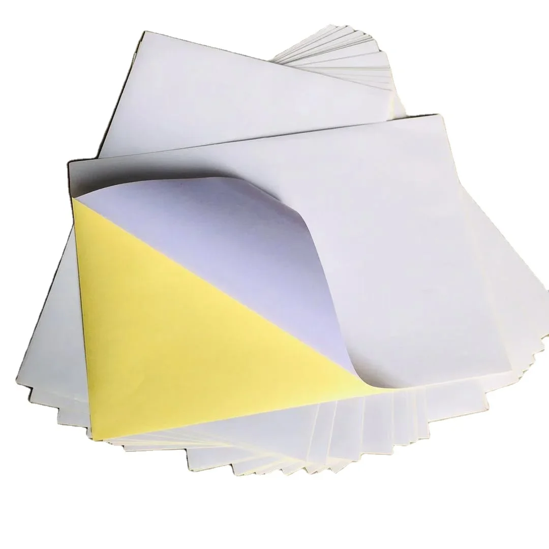 508*762mm Matt White Self Adhesive Paper Strong Glue Yellow Release Silicone Paper