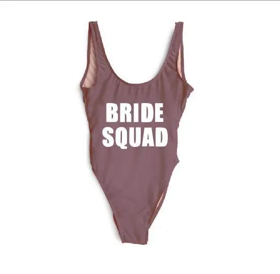 Quanzan OEM Custom Bridal Letter Print Halter and Back cross bathing suit Swimsuit Slim Stretch Bikini 0ne-piece Swimwear