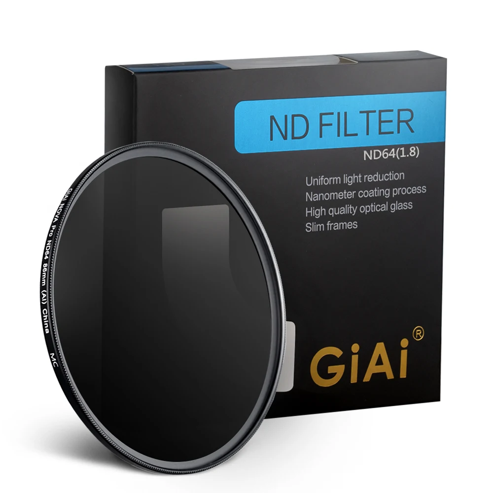 GiAi 95mm ND64 filter 6-stop Neutral density Camera nd filter for camera lens