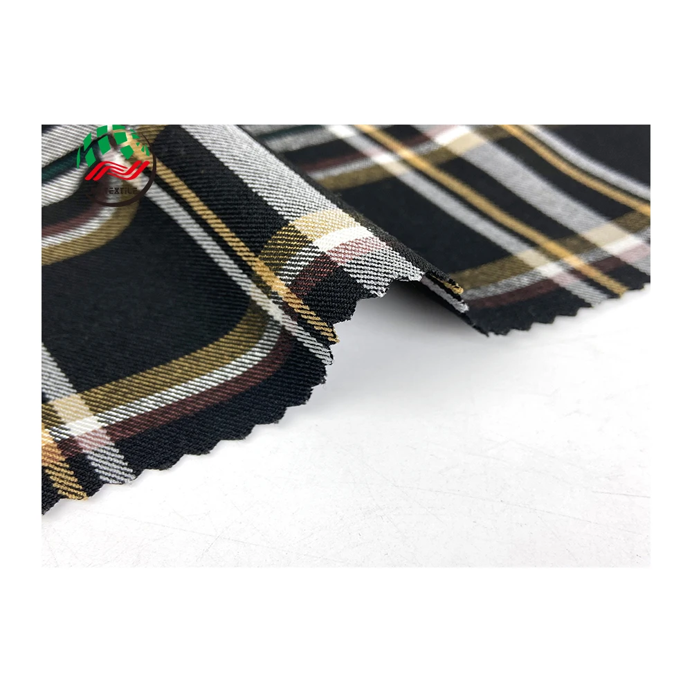 Customizable 265gsm Spandex Polyester Stretch Fabric Plaids Twill Tr Bengaline Fabric For Trousers