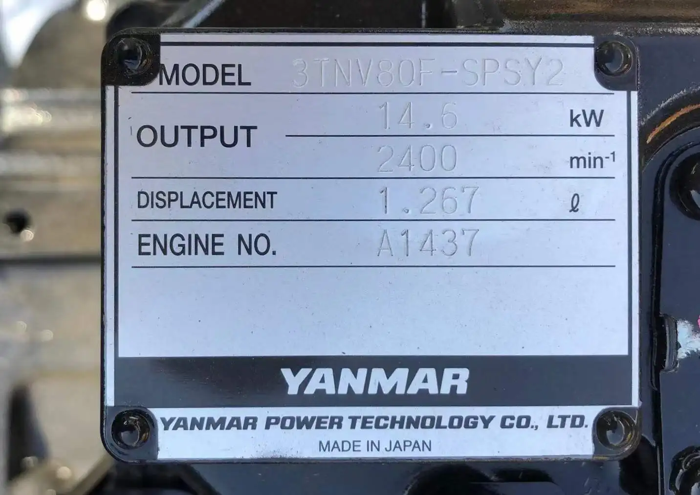 3-цилиндровый моторный экскаватор 3TNV80F 3TNV80F-SPSY2 дизельный двигатель 14 6 кВт 2400 об/мин для Yanmar