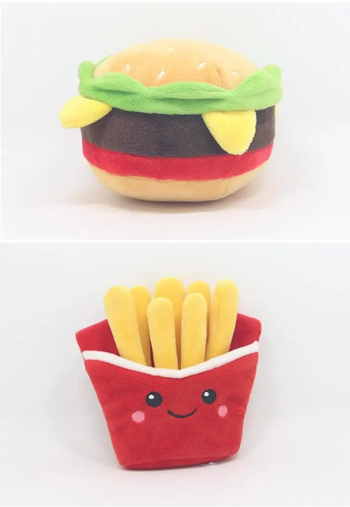 Wholesale New Design Soft Pet sounding toy fries Pet Products burger milkshake cup toy for dogs