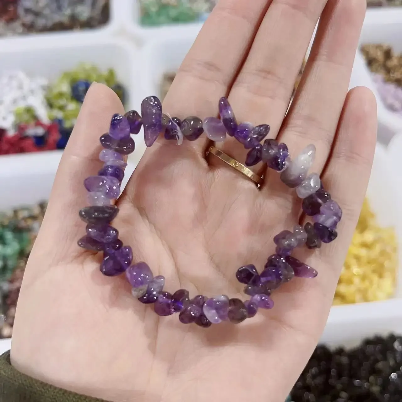 Wholesale Handmade Natural Crystal Gravel Chips for Crystal Beads Bracelet Women For Accessory Gift