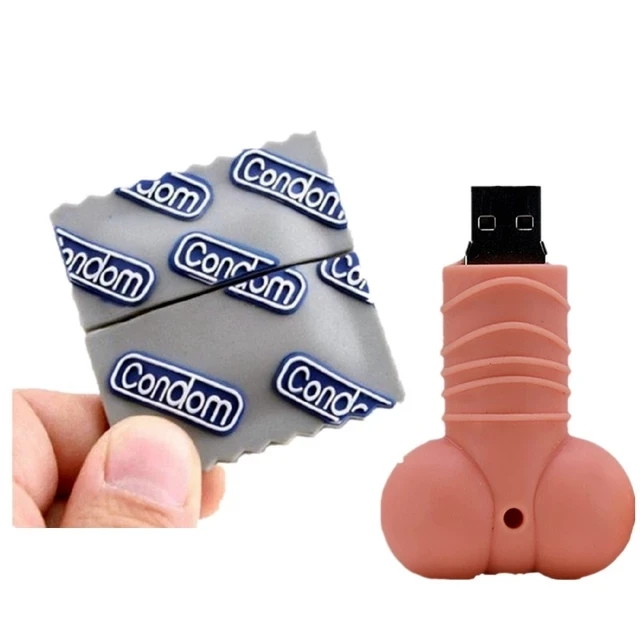 Wholesale Condoms Penis Usb Stick 32GB Pen Drive Cartoon Usb Flash Drive 2G 8G 16G Pendrive 64G 128G Flash Memory Card U Disk