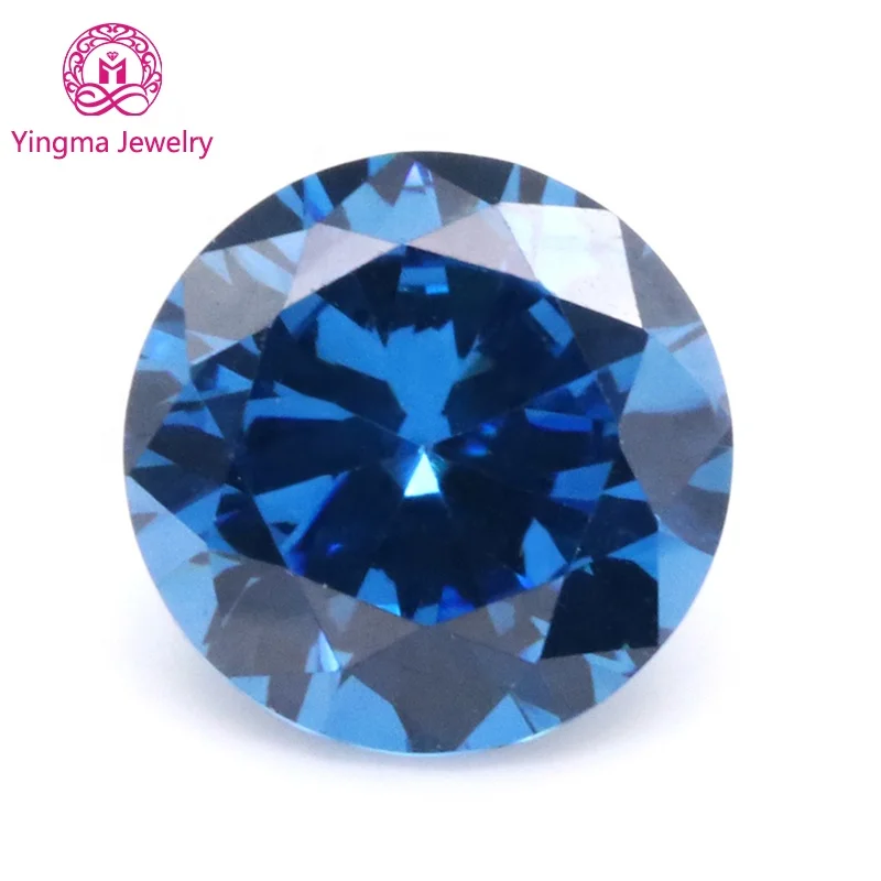 Special sapphire blue color artificial zirconia gemstone all sizes 1mm to 10mm round cut synthetic cz loose stones cubic zircon