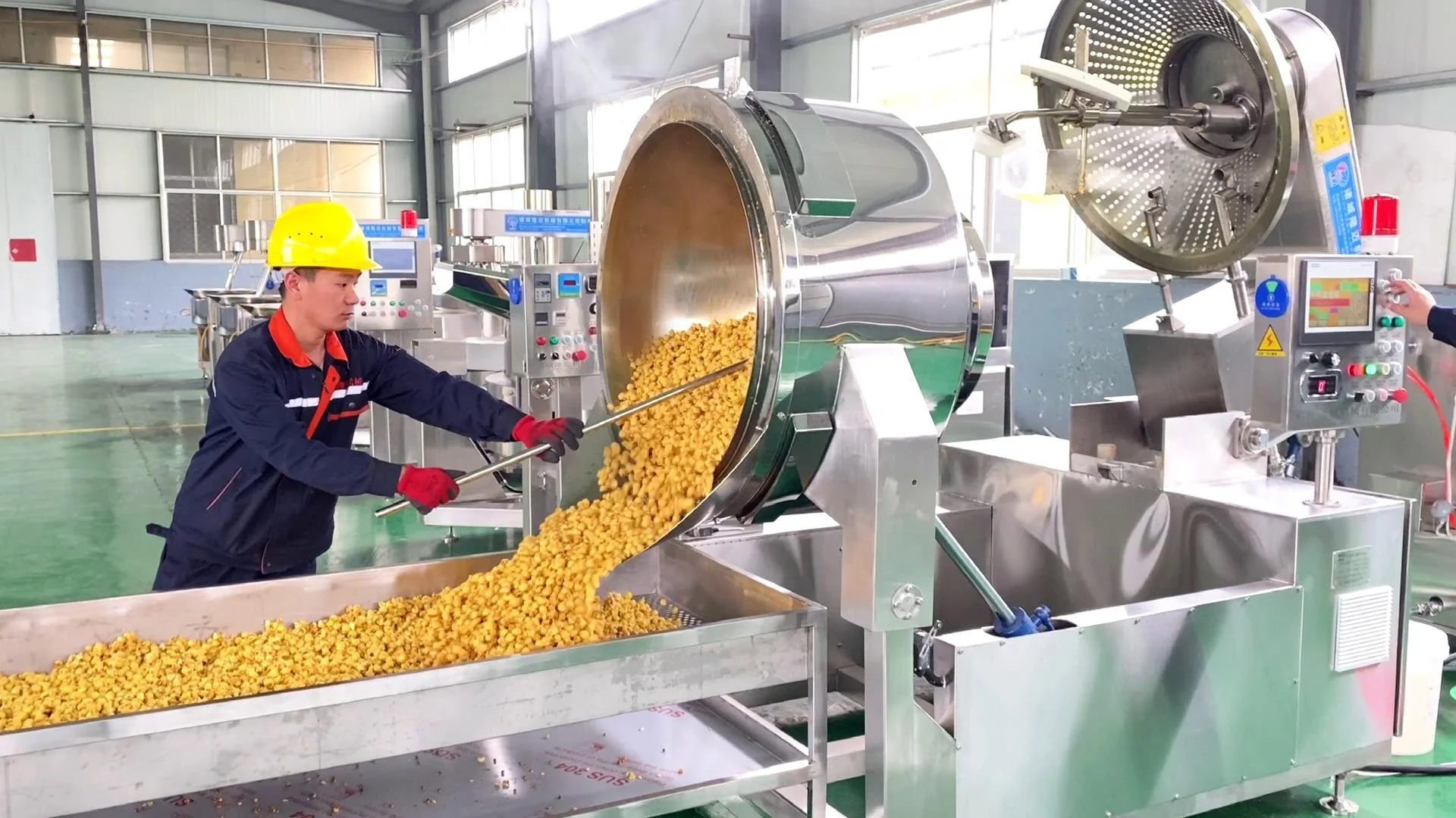 Industrial Automatic Caramel Flavored Popcorn Maker  Popcorn Making Machine Pop Corn Continuous Production Line