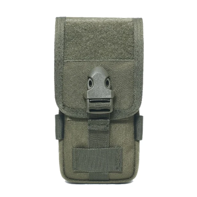 1000D Double Layer Tactical Phone Bag Simple Oxford Man Molle System EDC Accessory Smartphone Holder Pouch with Belt Loop Hook