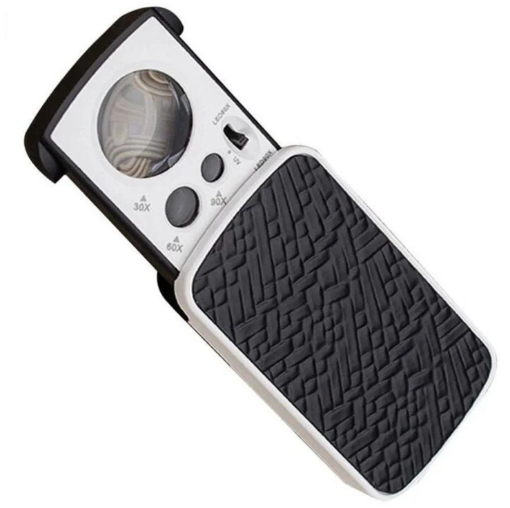 Jewelry Loupes 30X 60X 90X LED Lighted Illuminated Jewelers Eye Loupe Jewelry Magnifier for Gems Jewelry Rocks