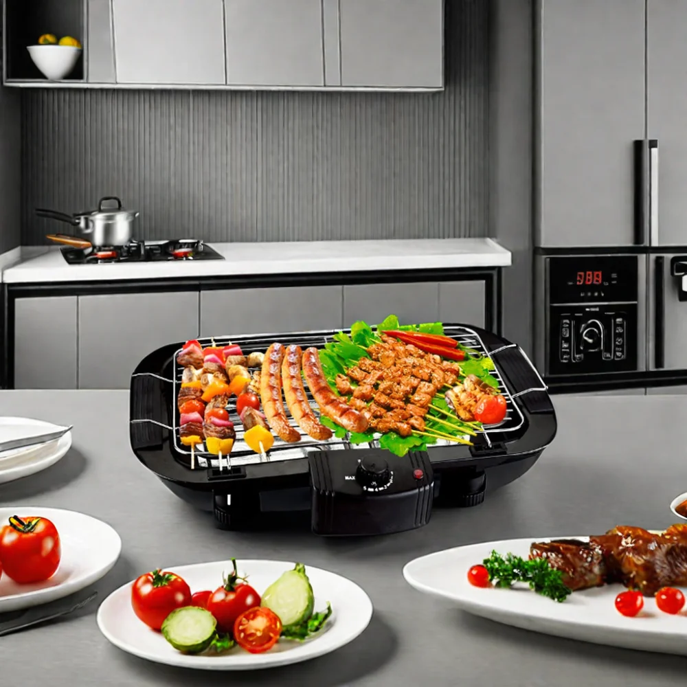 SIUHAAU Household Stainless Steel Multifunctional Five-Speed Electric Grill Griddle Temperature Control Smokeless Design Direct