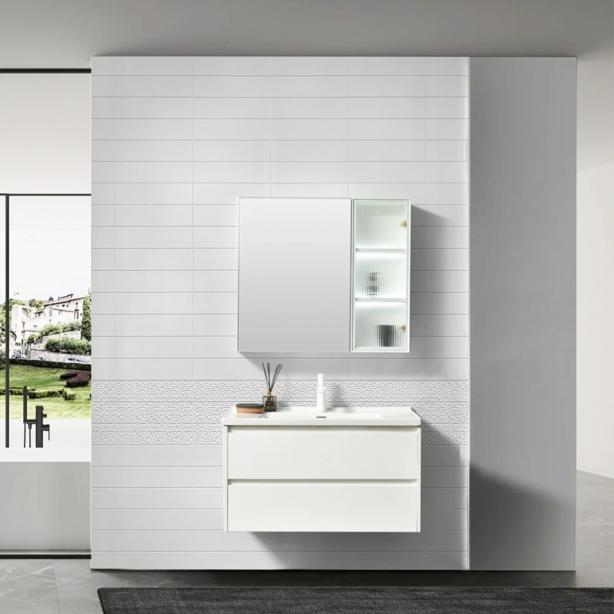 Hotel House Interior Bathroom Tiles Wall Board Luxury Firebrick Wear-resistant Carrara Marble Granite Tub Surround Shower Panels