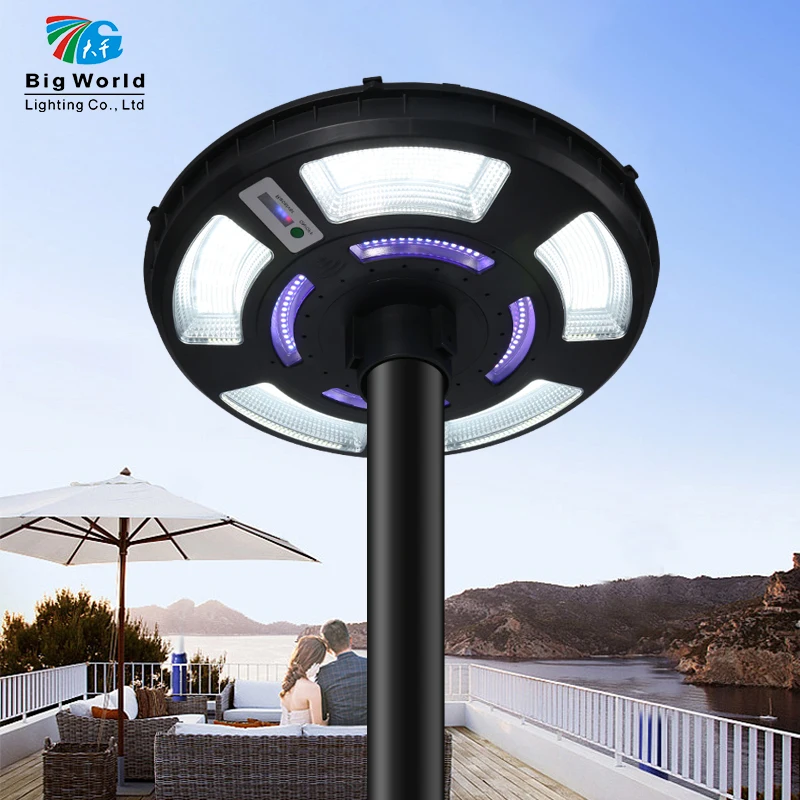 ufo solar power garden street light lamp with pole  300w  400W solar street light ufo