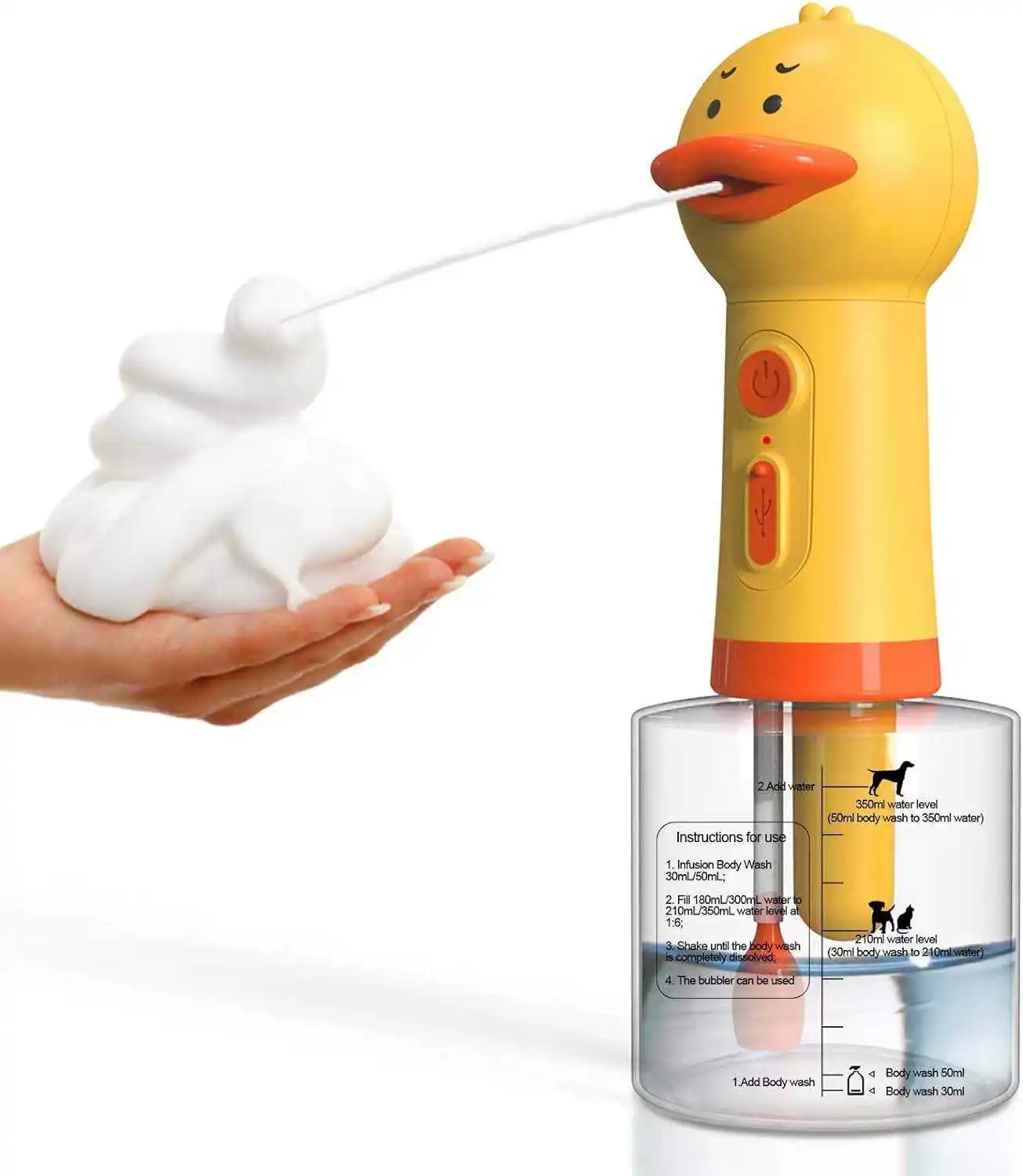 Pet Cleaning & Bathing Automatic Shampoo Dispenser For Pets Electric Dog Grooming Pet Bath Bubble Machine Handheld