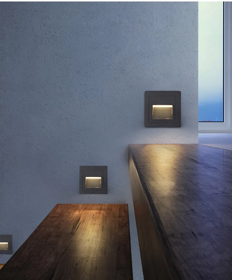 Hot-selling 3W 5W Indoor Outdoor Staircase LED Wall Lamp Step Light Waterproof Recessed LED Stair Wall Light
